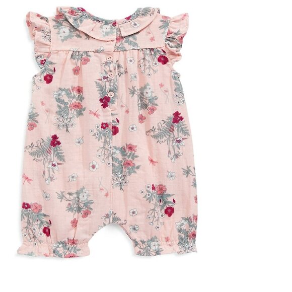 Deux par Deux Baby Girl Botanical Floral Print Muslin Romper 12M - Picture 2 of 7